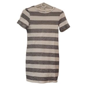 Zara Trafaluc Striped Bodycon Stretch Short Sleeve Mini Dress Black & White - M